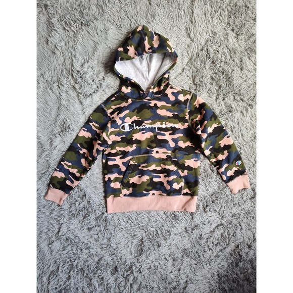 NWT CHAMPION Big Boys All Over Print Camo Signature Fleece Sweatshirt, Size: S-L - Picture 2 of 5